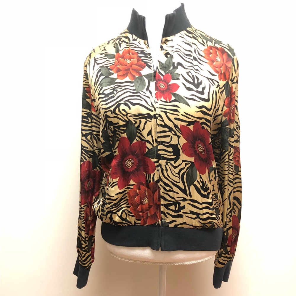 Spencer Jeremy Floral Tiger Print Bomber J…